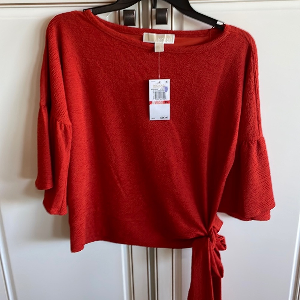 NWT Michael Micheal Kors Rust Top Bell Sleeves